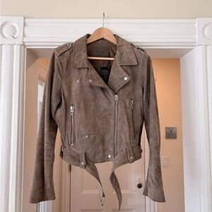 Blank NYC Taupe Suede Moto Jacket